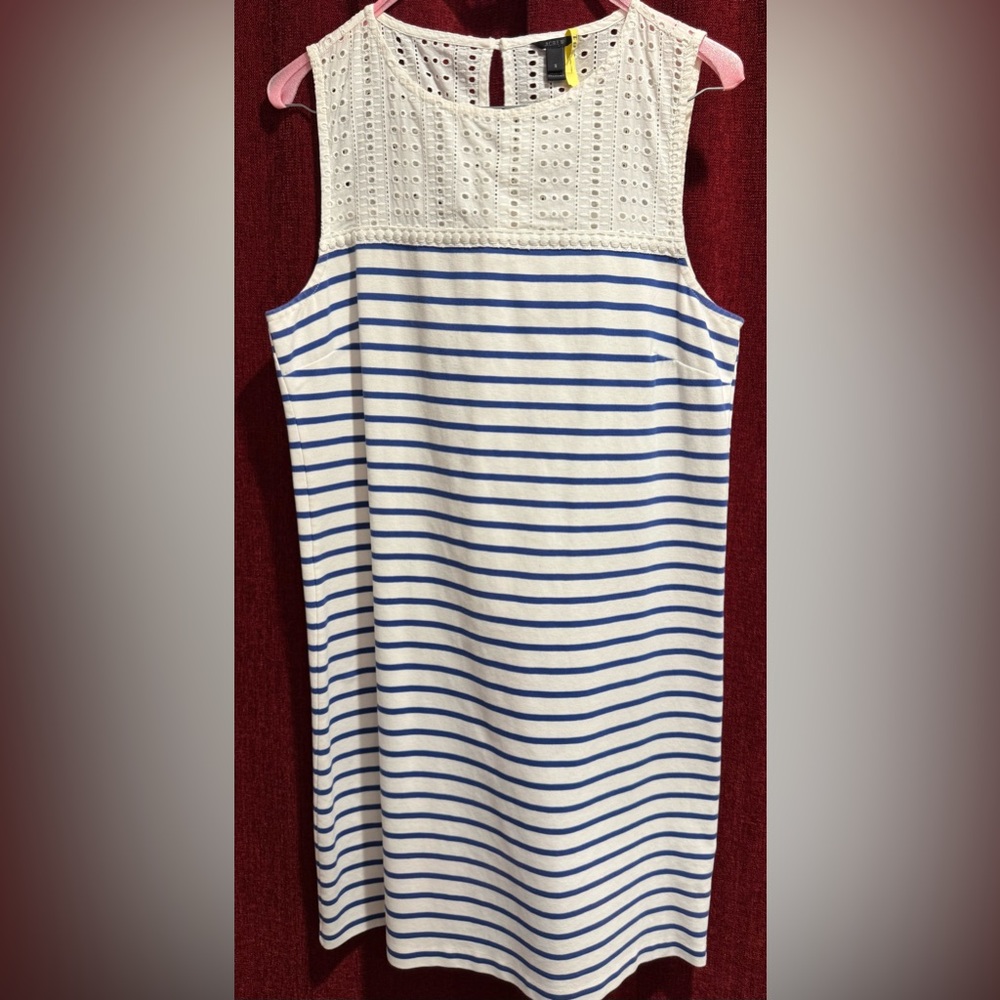 J. Crew White Eyelet Detail Shift Dress